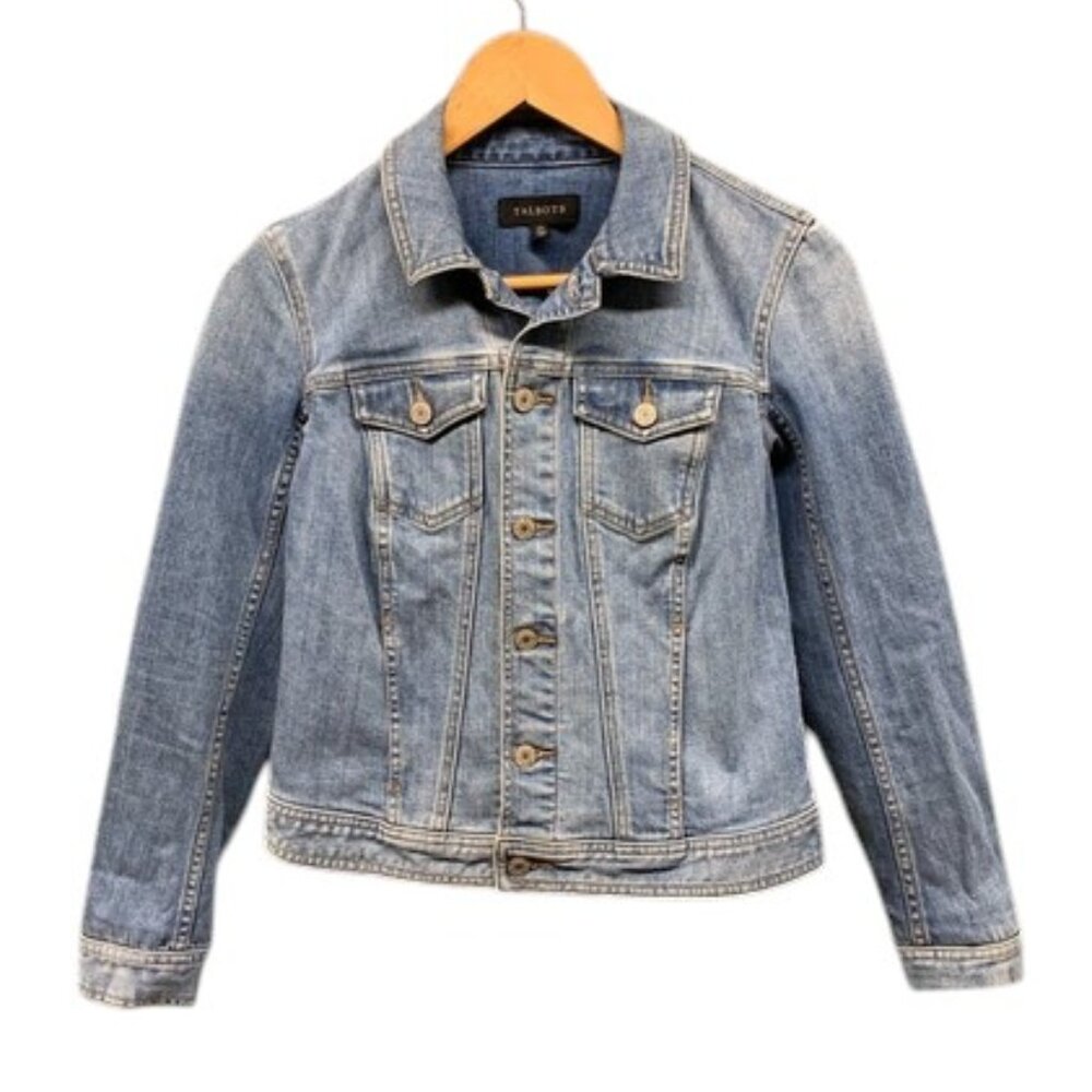 Talbots Jacket Women’s Blue Denim‎ Jean Stretch Cotton Blend Classic Casual XS
